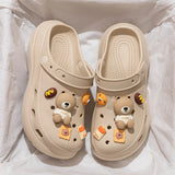 Summer Cartoon EVA Clogs for Women Thick Sole Non Slip Garden Beach Sandals Woman Fashion DIY Chunky Platform Sandalias De Mujer