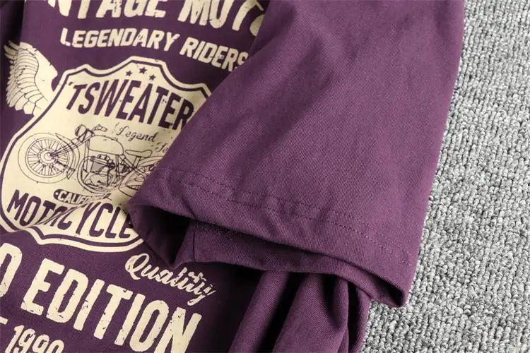 Men's Vintage Motorcycle Cotton T-Shirt