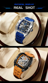 Luxury Automatic Skeleton Watch – Waterproof Silicone Sport Wristwatch