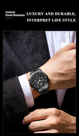 POEDAGAR 928 Men's Luxury Chronograph Watch | Luminous & Waterproof