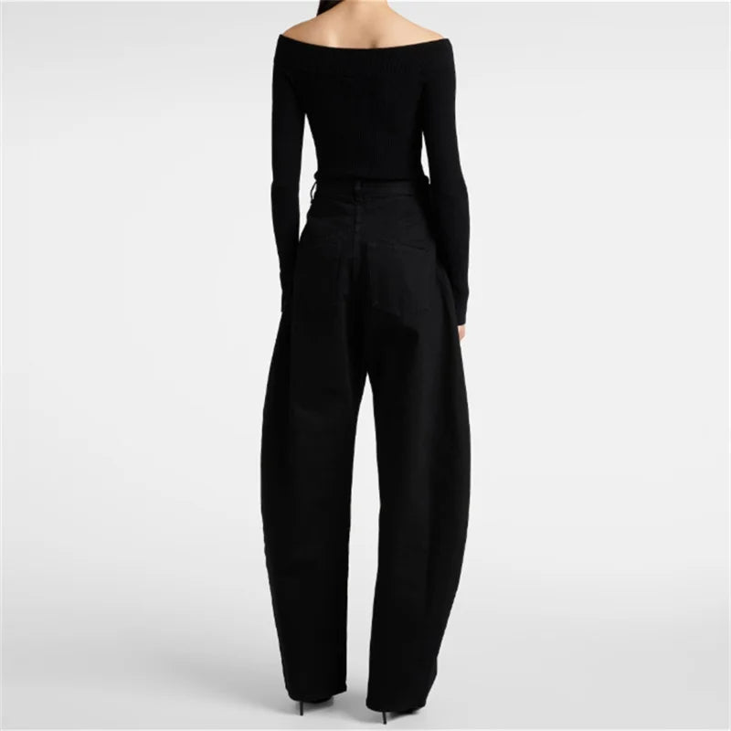 High-Waist Cotton Straight Jeans — Women's Slim Fit