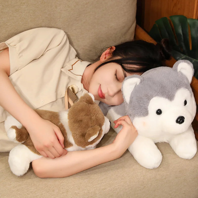 Cute Lying Husky Plush Pillow