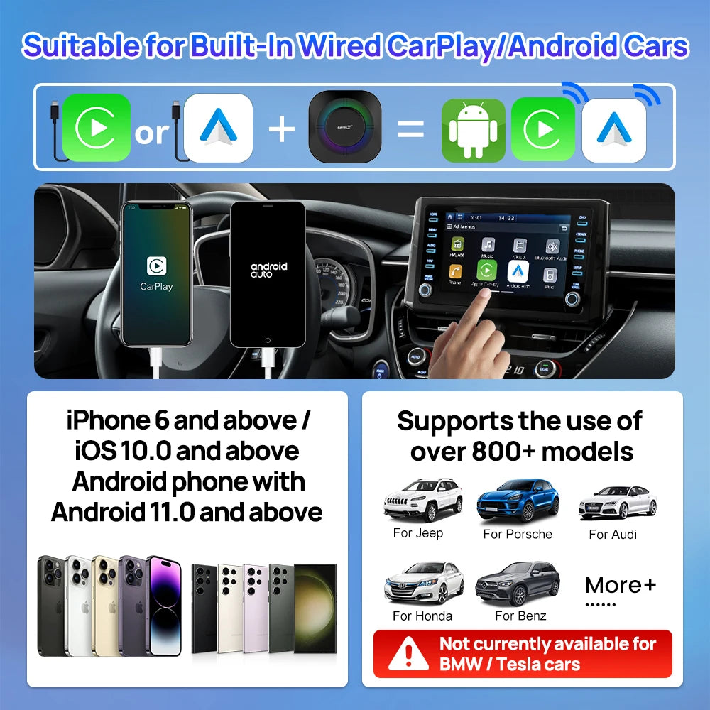 Carlinkit Android 13 AI Box – Wireless CarPlay & Android Auto