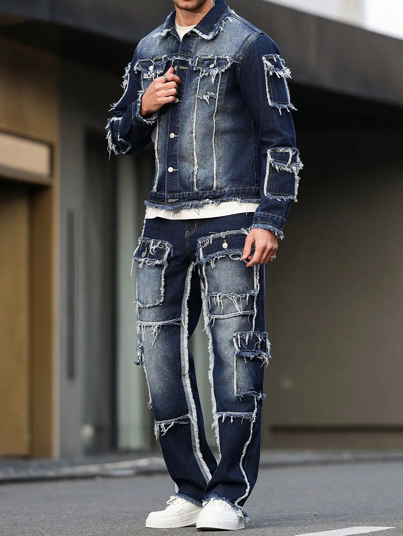 Men’s Classic Denim Utility Suit