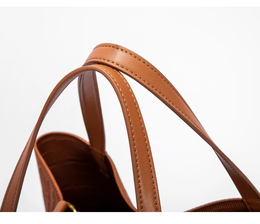 Classic Women’s Bucket Shoulder Bag – High-Capacity Fashion Handbag (Made in USA)