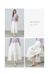 Sentubila Flowy A-Line Skirt – Iridescent Sheen