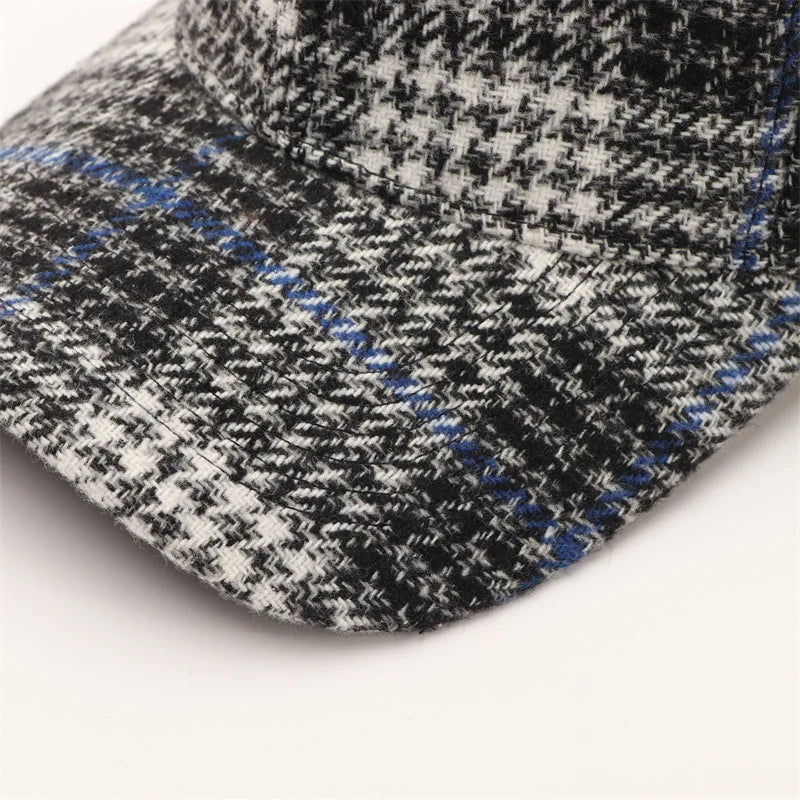 Unisex Checkered Baseball Cap with Adjustable Strap
