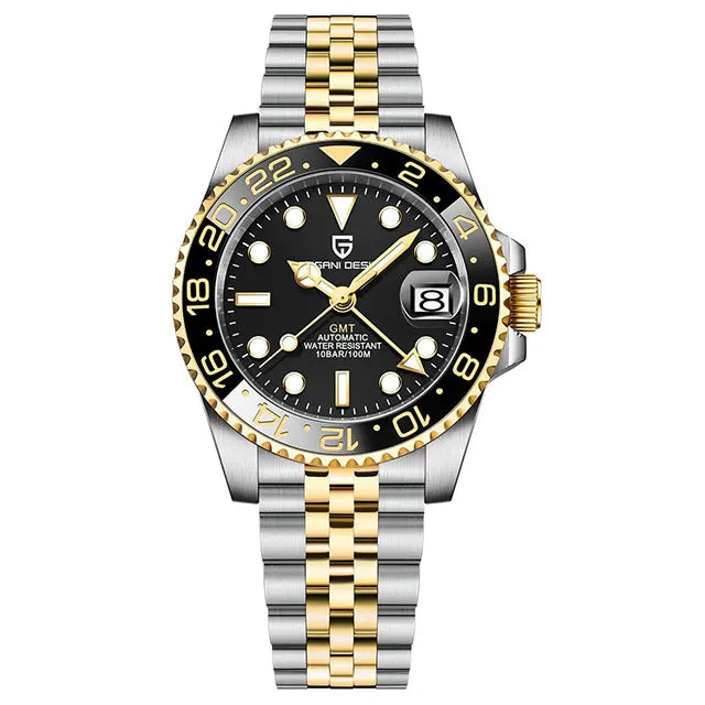 New PAGANI DESIGN Men Mechanical Watch 40mm Luxury Automatic Mens Watches 10Bar Waterproof GMT Wristwatch for Man's Gift PD-1662