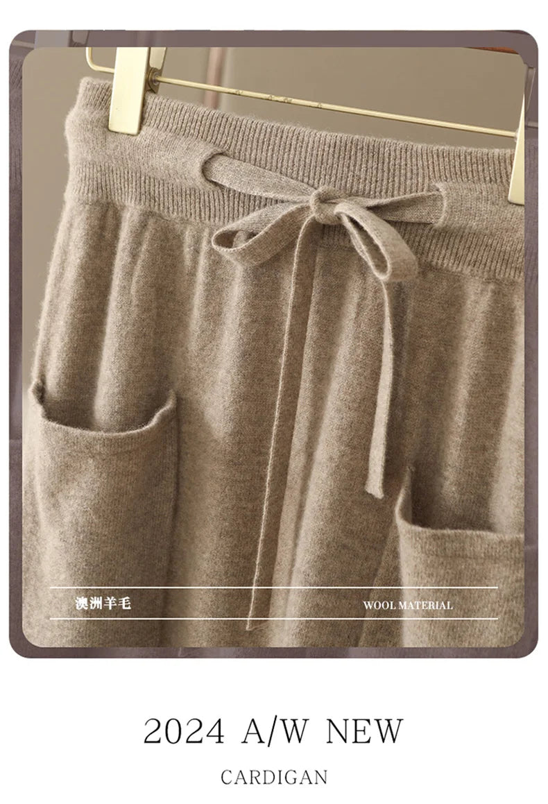 Wool A-Line Midi Skirt – Women's Knit Autumn Winter