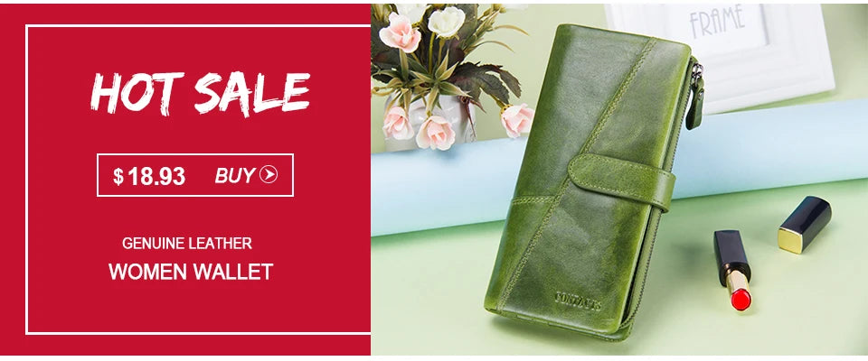 Contact'S Genuine Leather Wallets Women Men Wallet Short Small RFID Blocking Card Holder Wallets Ladies Red Coin Purse
