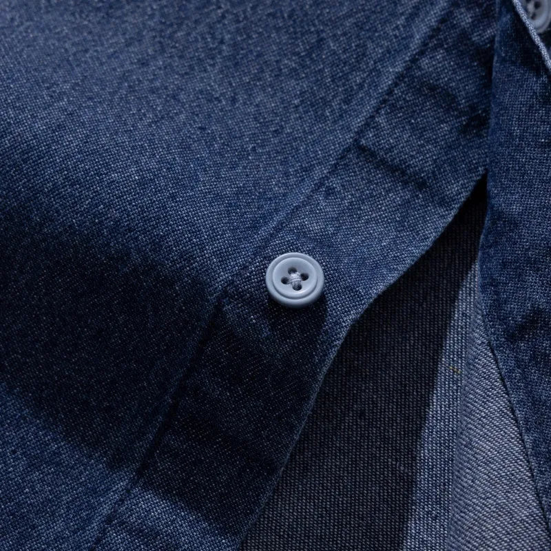 Classic Washed Denim Shirt Men's 2025 Autumn New Dark Blue Fashion Loose Casual Long-sleeved Jean Shirts Korean Clothes