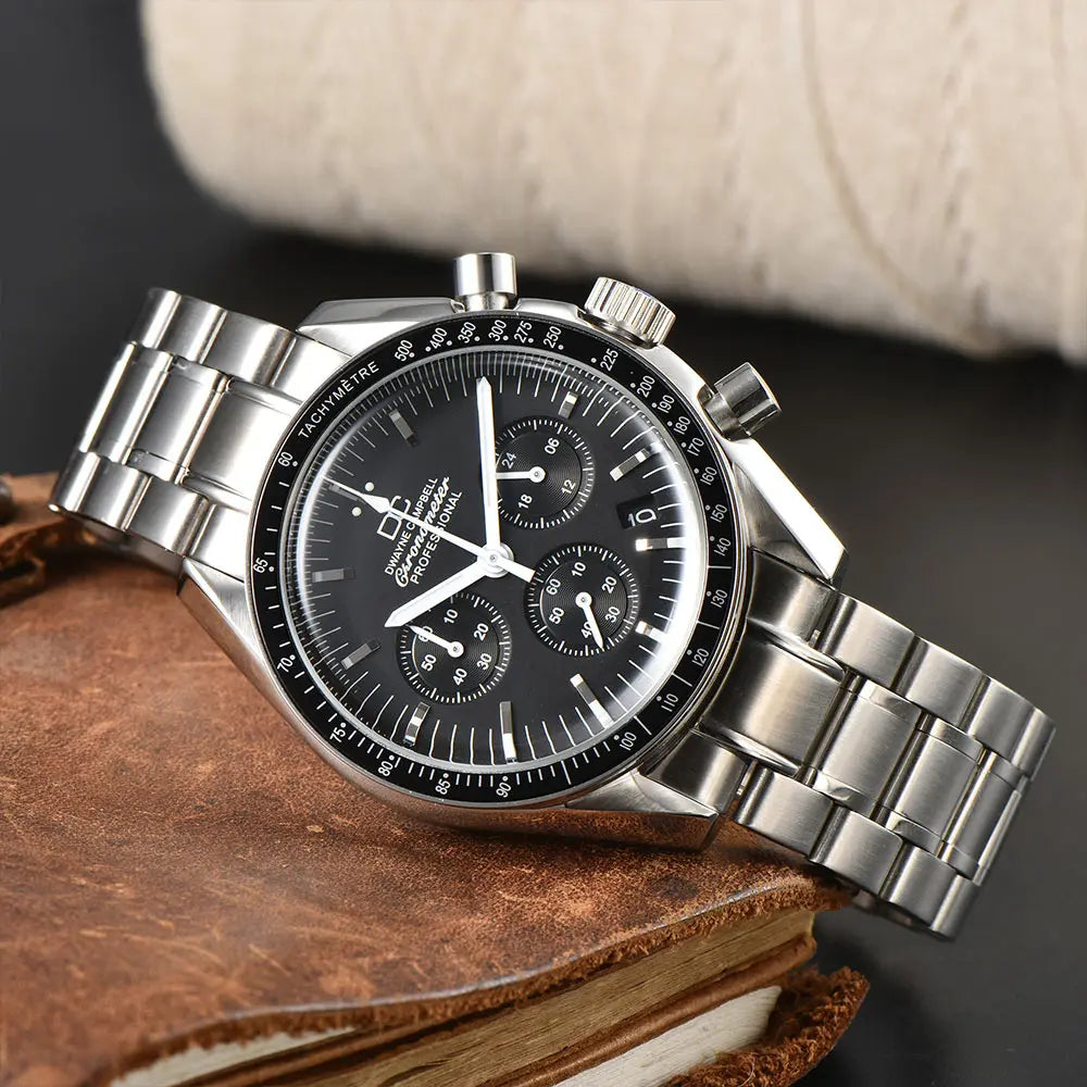 VK63 Chronograph Men's Watch | Panda Dial | 100M Water Resistant