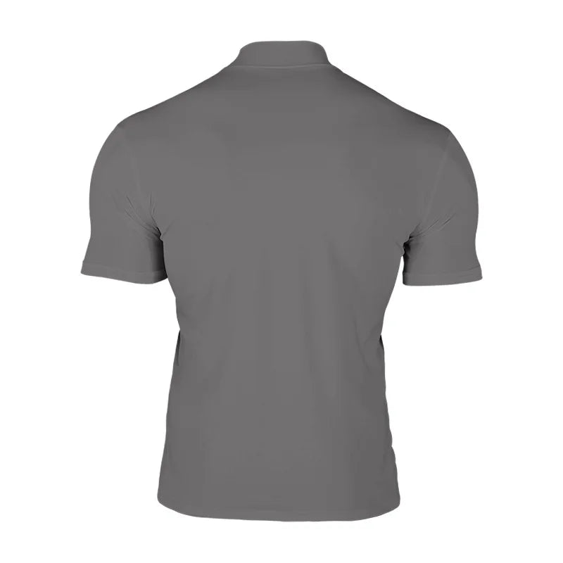 Men's compress T-shirts summer solid color short-sleeved men tops fashion yoga clothes men's tight turtleneck T-shirt