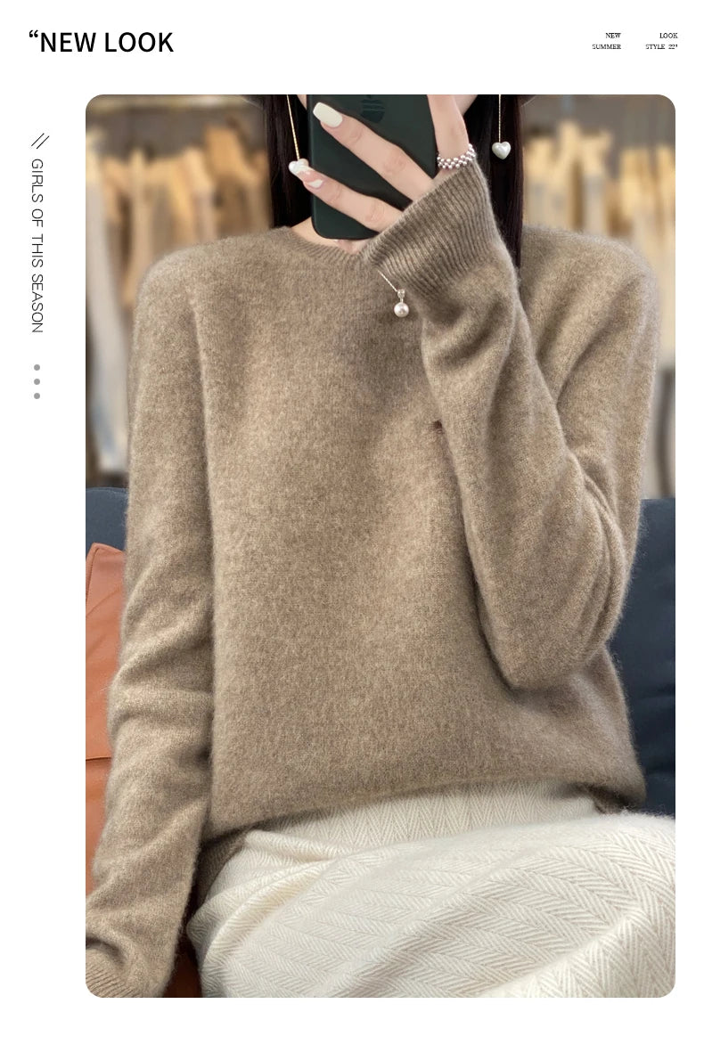 Women's Merino Wool Crew Neck Sweater