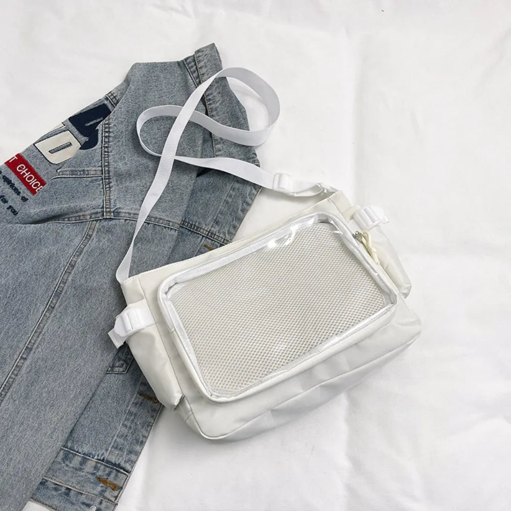 Fashion Transparent Ita Bag Large Capacity College Style Shoulder Bag Canvas Jk Handbag Women Tote Bag College Style