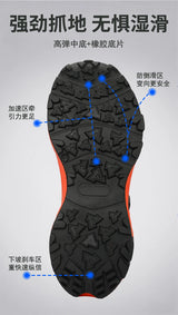 Outdoor Hiking Shoes for Men, Lightweight Travel Hiking Shoes, Breathable Mesh Sneakers, Casual Walking Shoes, Rotating Buckle Design, Non-Slip and Wear-Resistant Trail Shoes, Suitable for Mountaineering and Camping, 2026 New