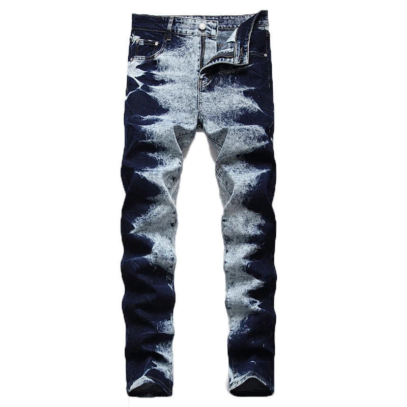 KAKAN Slim Straight Jeans for Men | Dark Blue Stretch Denim