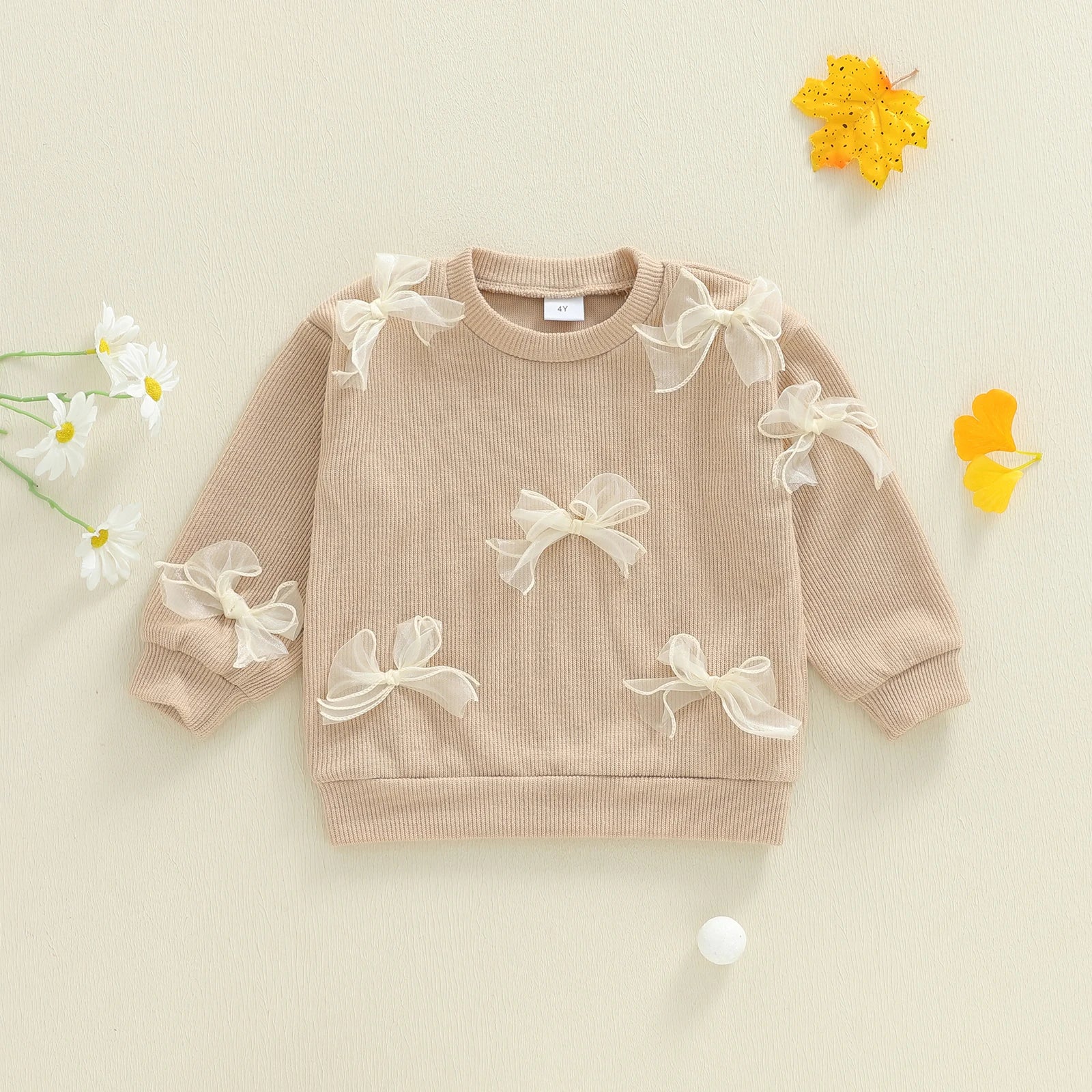 Girl’s 3D Tulle Bow Sweatshirt