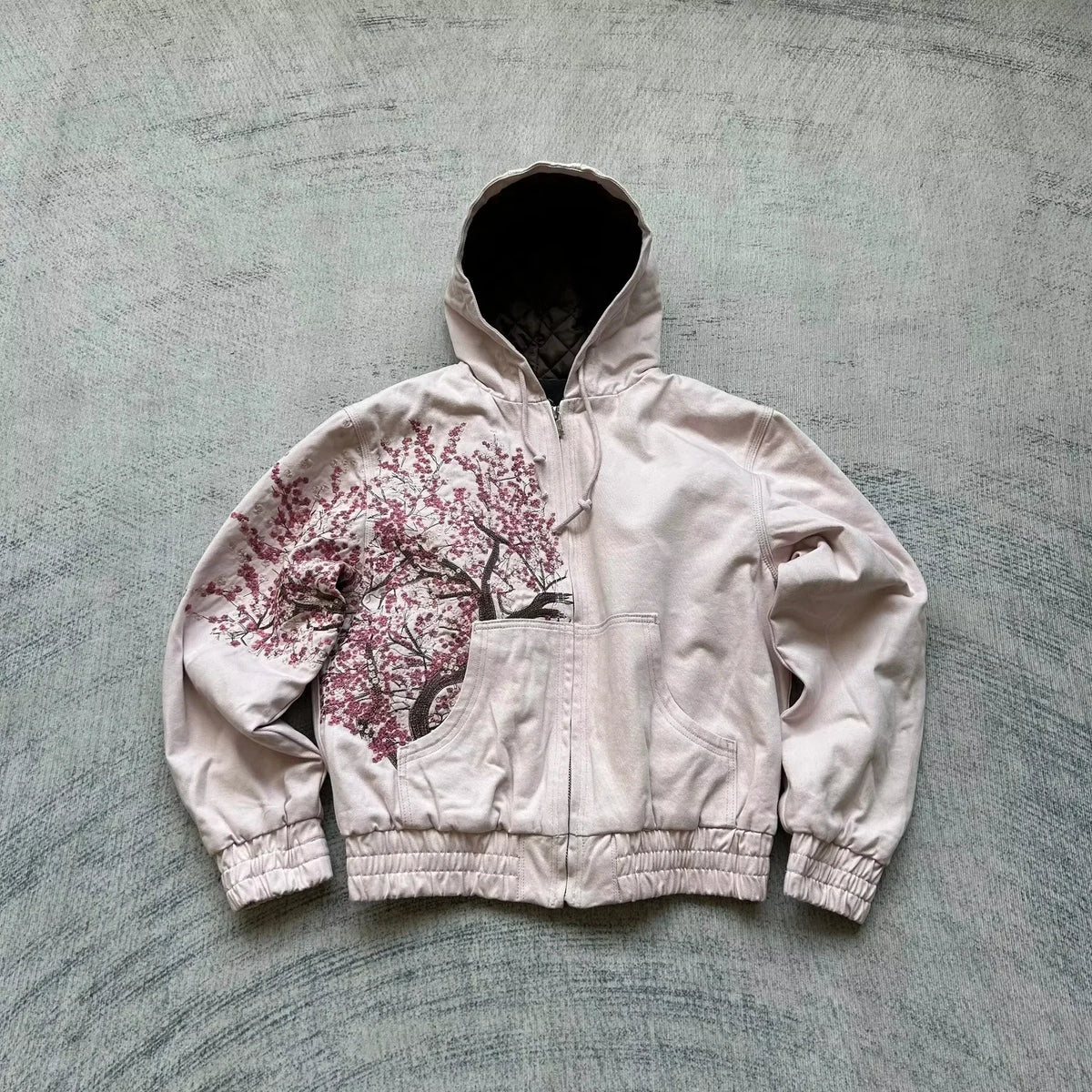 Y2K Harajuku New Fashion Skull Embroidery Plus Velvet Padded Casual Joker Vintage Popular Hip Hop Couples Fur Collar Coat Tops