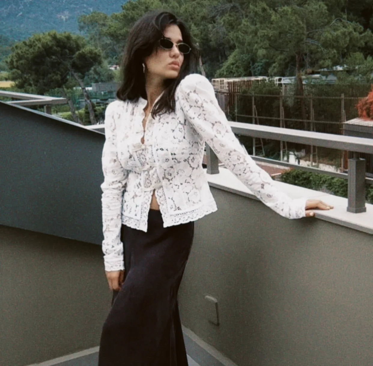 Summer Elegant Lace Hollow Out Party Blouse