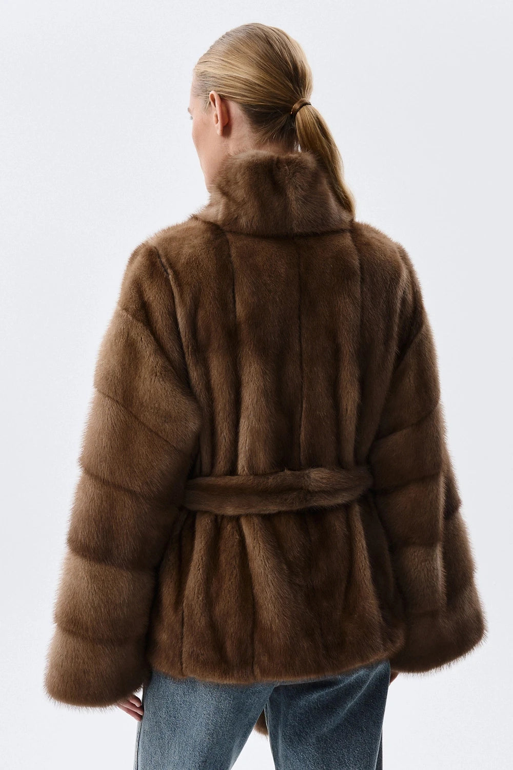 Women's Belted Faux Fur Jacket