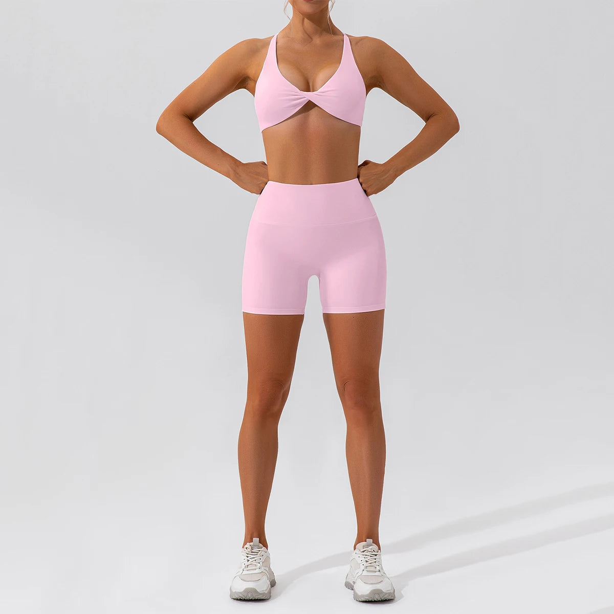 2-Piece Women's High-Waist Yoga Set – Seamless Long Sleeve Workout Suit