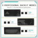 AJAZZ AK820 Wired With Rotary Volume Buttons Hot-Swappable Keys For Office And Home Mechanical Keyboards