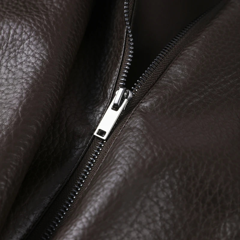 2026 Autumn Women's Faux Leather Jacket Brown Black Long Sleeve Stand Collar Thick Loose Lady Coat Fashion Motorcycle Streetwear