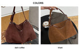 Wholesale Women Suede Bag Female Retro Frosted Cowhide Split Leather Armpit Shoulder Bag Lady Handbag Trendy Crossbody Messenger