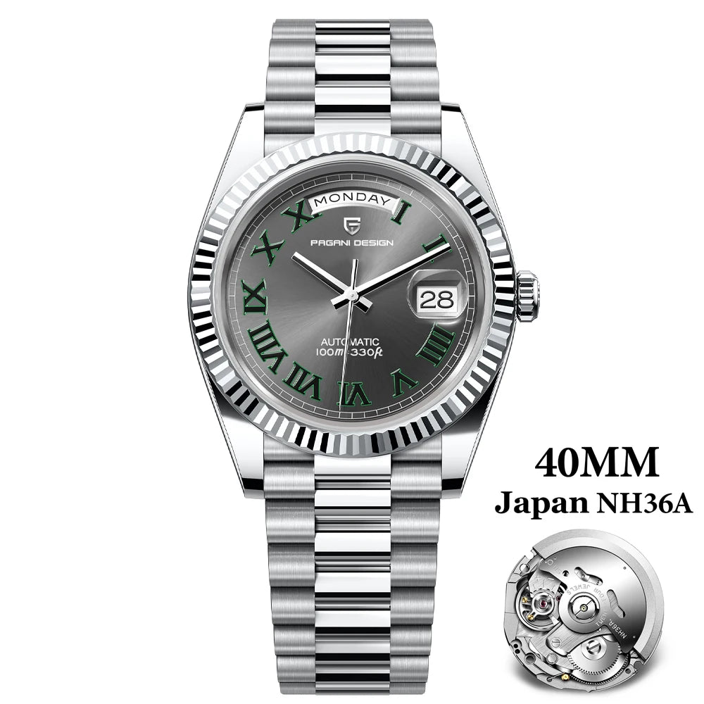 PAGANI DESIGN DD40 Luxury Rose Gold Automatic Watch Men Japan NH36A Mechanical Wristwatch Men Stainless steel Waterproof Watches