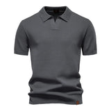 Men's Premium Solid Polo Shirt | Breathable Knit Casual Top
