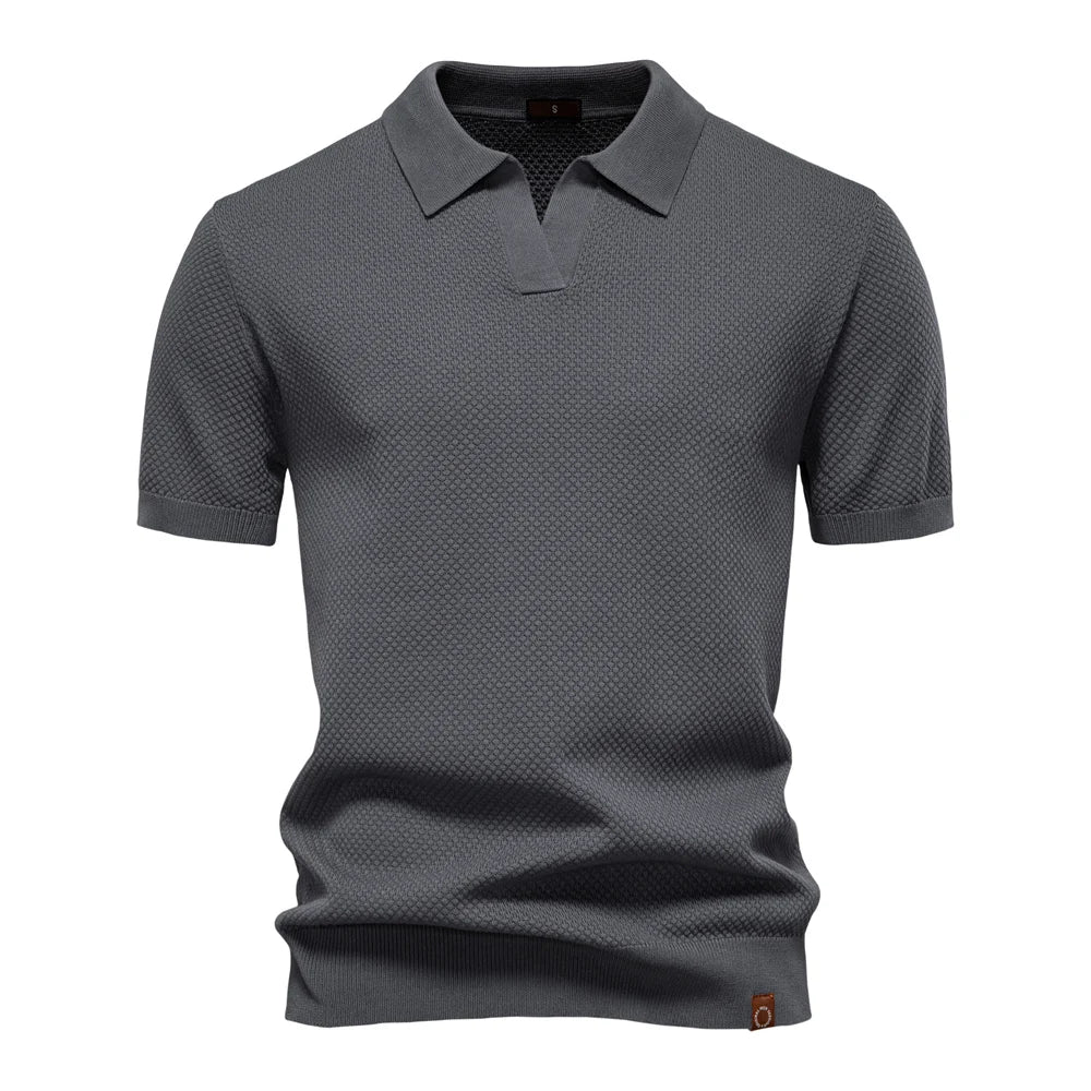 Men's Premium Solid Polo Shirt | Breathable Knit Casual Top