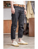 Maden Retro 11.6oz Cotton Selvedge Raw Denim Jeans Tapered Regular Fit Jeans with Zipper Fly High Quality Versatile Men's Pants