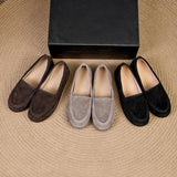 Winter Shoes Women's 2026 New Wool One-piece Women's Loafers Low Heel Fashion Casual One-Foot Slip-on Warm Ladies Shoes