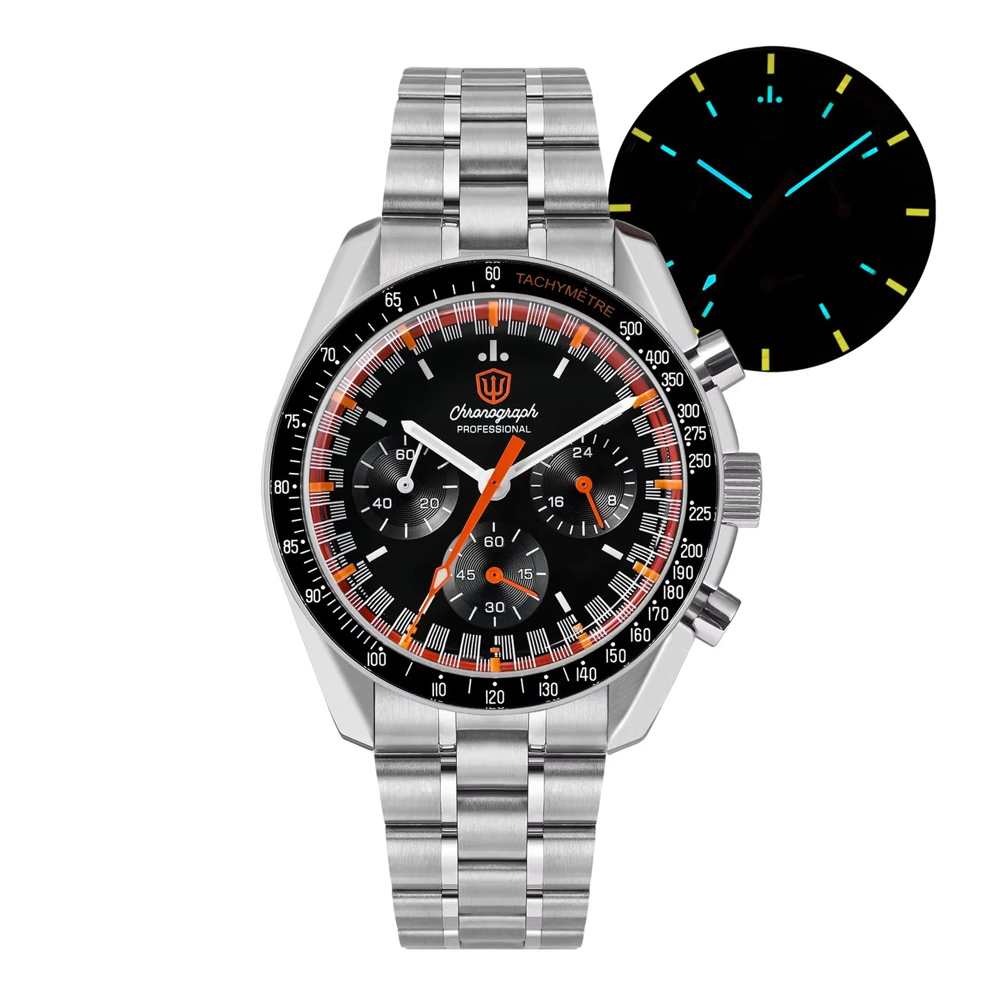 Watchdives WD1863 New Multifunctional Quartz Watch Black VK63 Sports Chronograph Watch Bubble Sapphire Waterproof 100 Wristwatch