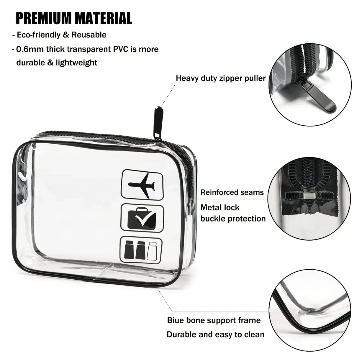 1/3pcs Transparent Zipper Makeup Bag Organizer Box Men Women Travel Clear Cosmetic Bag Waterproof Toiletry Wash Make Up Bags
