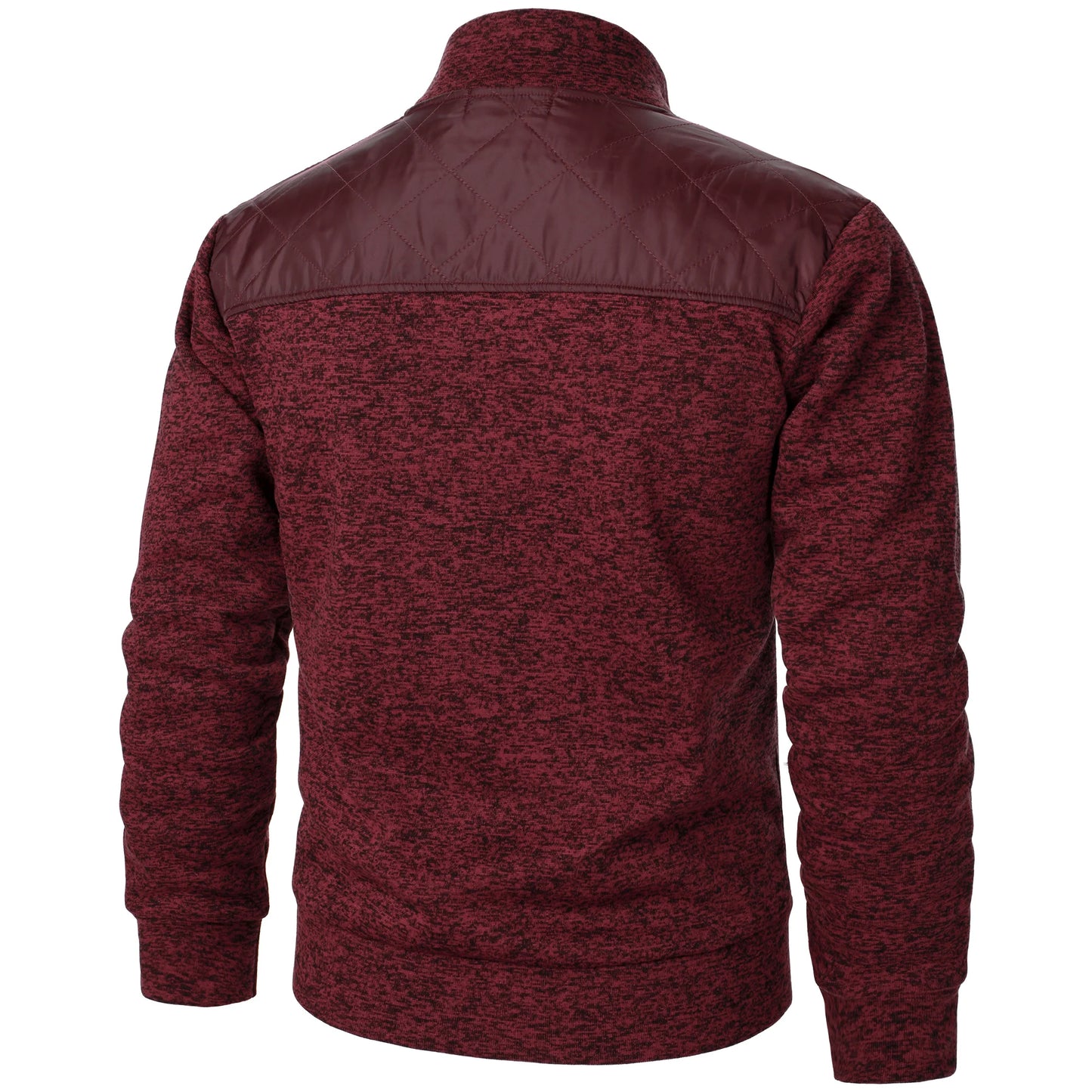 Men's Autumn/Winter Zip-Up Knit Jacket – Striped Check Stand Collar Sweater Coat