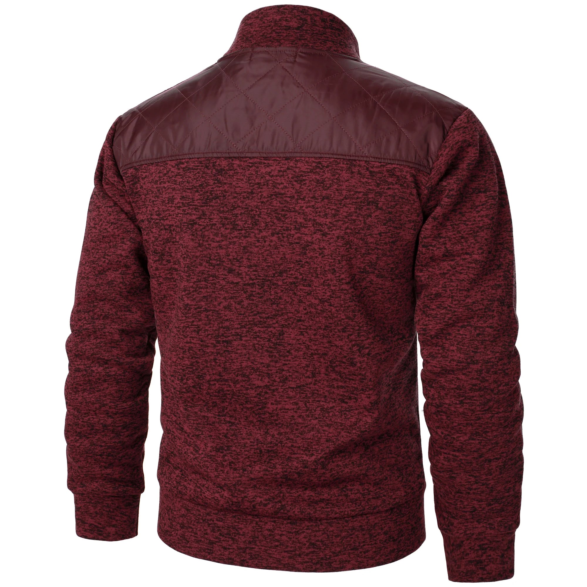 Men's Autumn/Winter Zip-Up Knit Jacket – Striped Check Stand Collar Sweater Coat