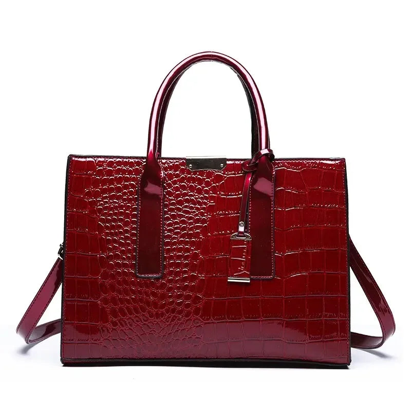 Luxury Vintage Crocodile Pattern Tote