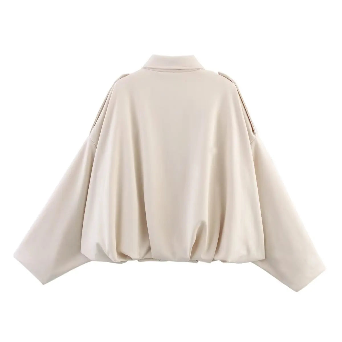 YENKYE New 2025 Women Suede Textured Bomber Jacket Long Sleeve Lapel Collar Loose Coats Casual Female Outerwear Chic Tops