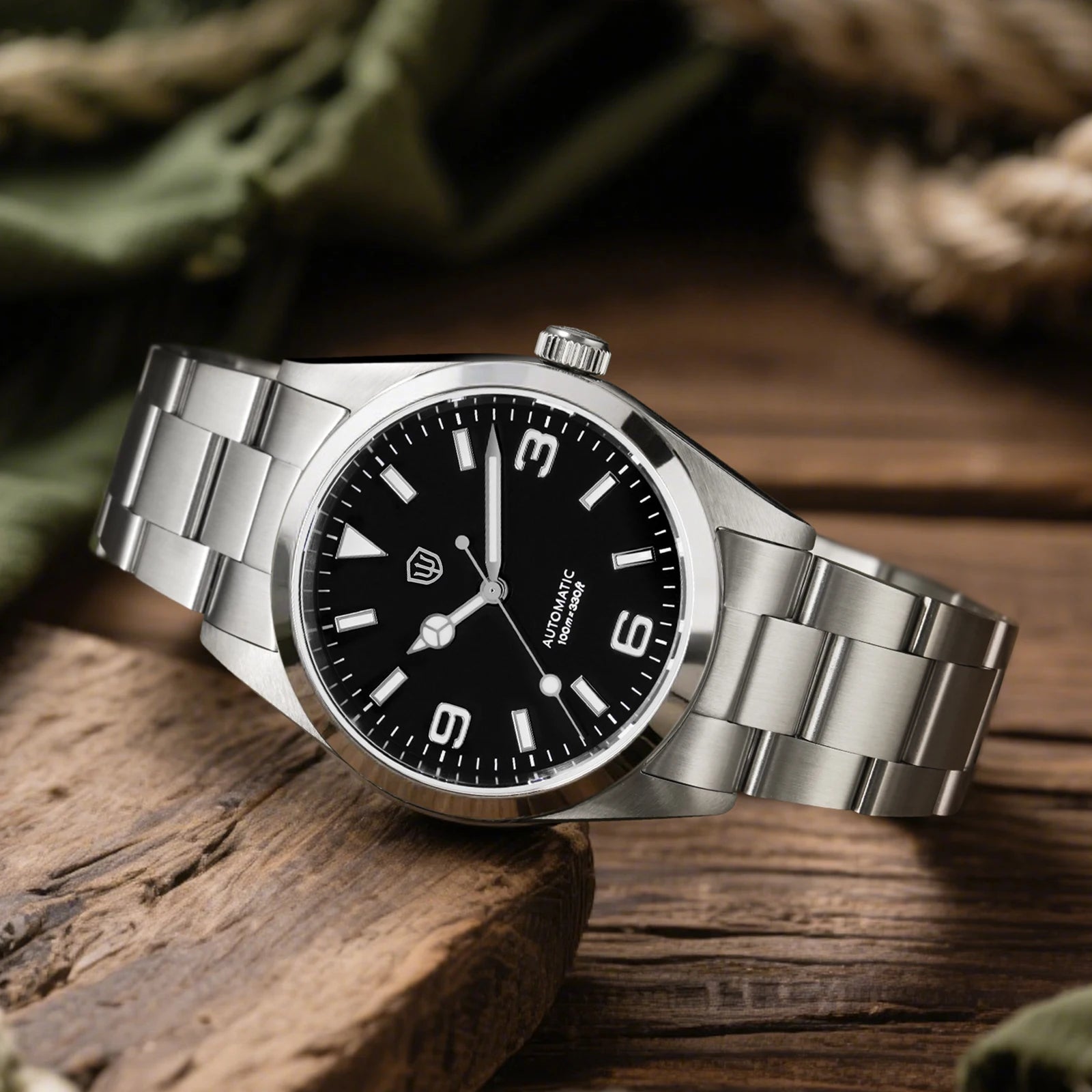 Watchdives WD6610 Luxury Watch Miyota 9015 Movement Mechanical Watch Stainless Steel 100m Waterproof Sapphire Wristwatch