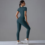 Yoga Set Women Workout Set Sportswear Gym Clothing Fitness Shorts Sleeve Crop Top High Waist Leggings Sports Suits