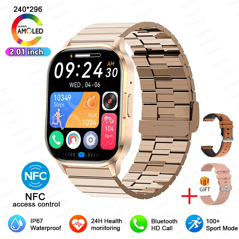 GUHUAVMI AMOLED Smartwatch – Bluetooth Call & Health Tracker