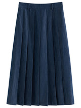 Women's Pleated Midi Skirt – Elegant Office Style