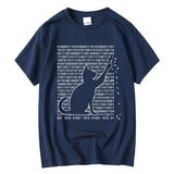 Men's Funny Cat Print 100% Cotton Summer T-Shirt