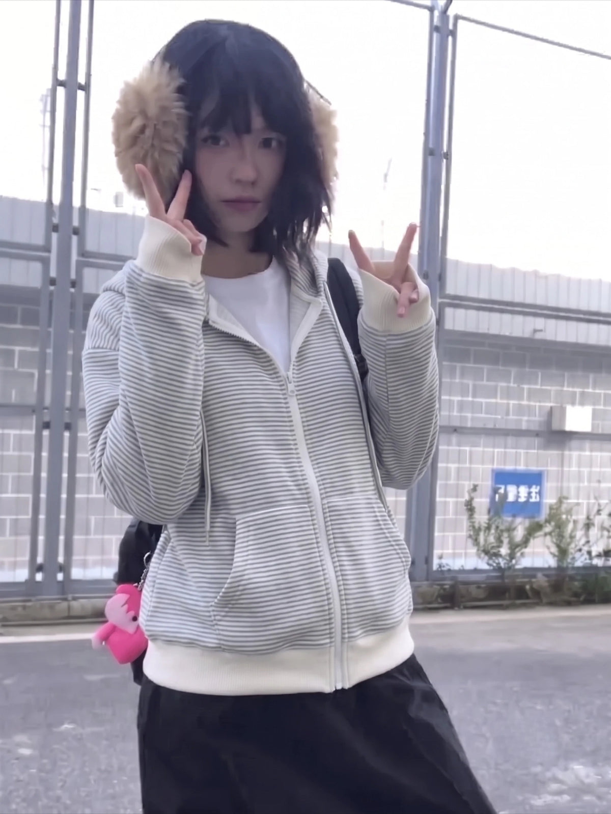 Y2K Vintage Zipper Hoodie Women Long Sleeve Subculture Purple Stripe Priint Harajuku Style Autumn Spting Casual Tops Streetwear