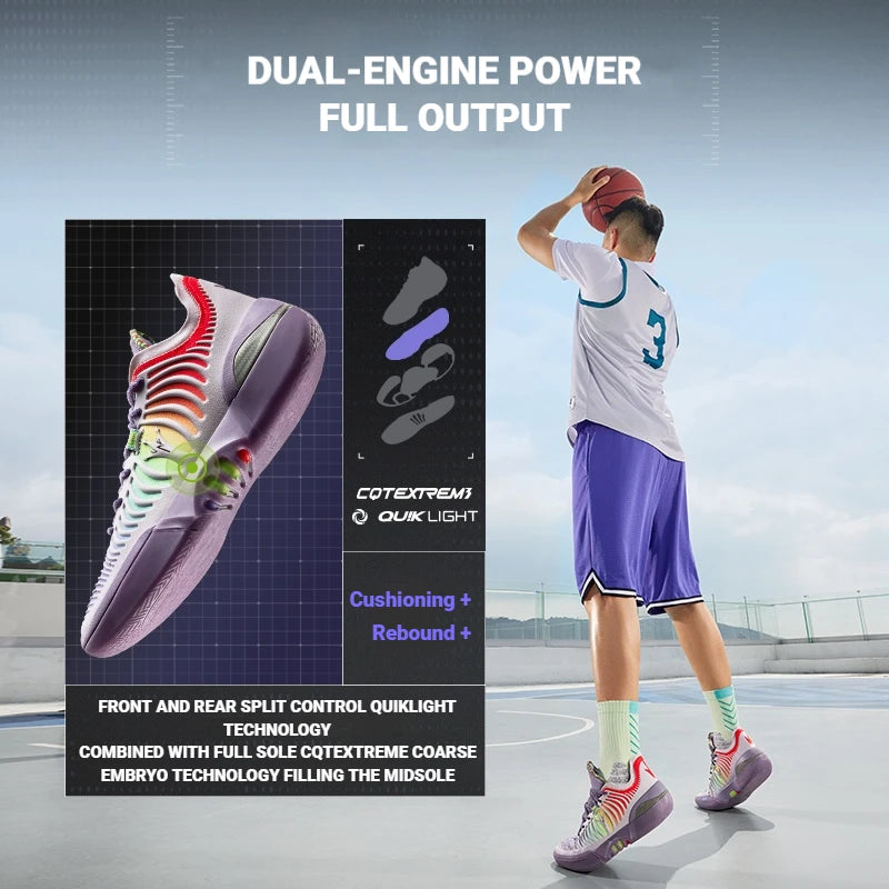 361 Degrees Joker 2 GT Men Basketball Shoes New Trendy Leather Breathable Shock-Absorbing Wear-resistant Male Sneakers 672611111