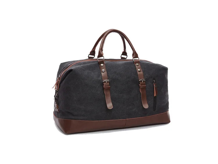 Original Canvas Leather Men Travel Bags Carry on Luggage Bags Men Duffel Bags Travel Tote Large Weekend Bag Overnight