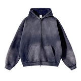 Men’s Oversized Tie-Dye Fleece Zip-Up Hoodie