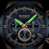 Men's six-needle multifunctional watch Waterproof calendar round strap stainless steel strap date men's business men's watch